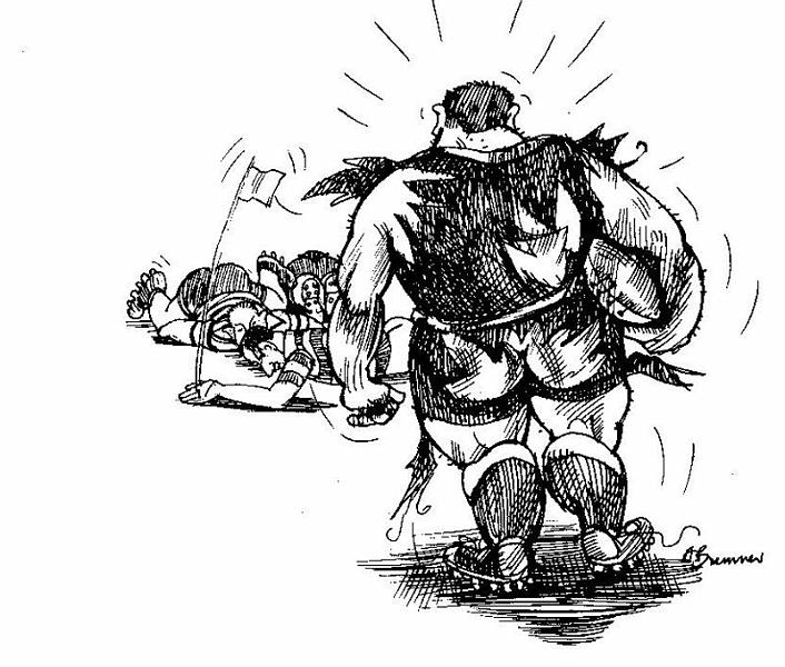 rugby pcts 09.jpg - One of a series of cartoons for Cobham rugby club by Aidan Bremner.